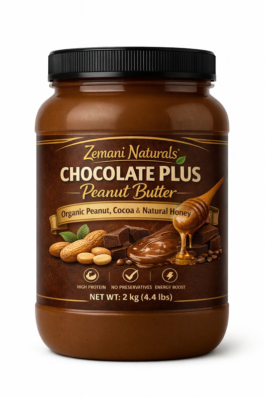 Zemani Naturals Chocolate Plus Peanut Butter – Organic High-Protein Spread (2kg Value Jar)