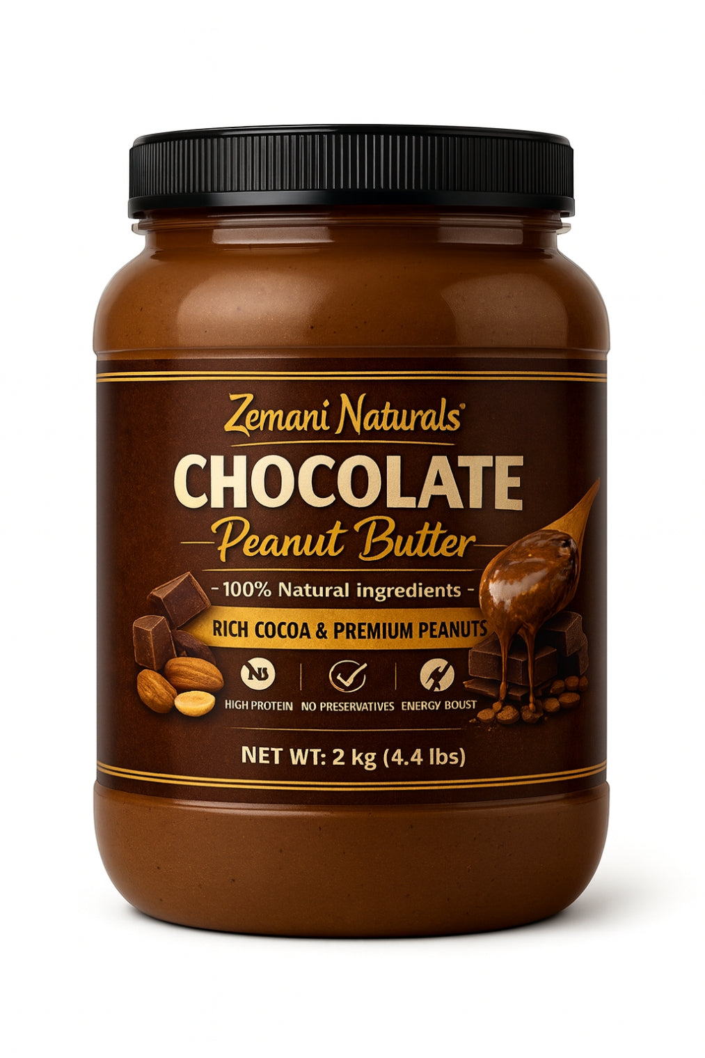 Zemani Naturals Chocolate  Peanut Butter-2kg